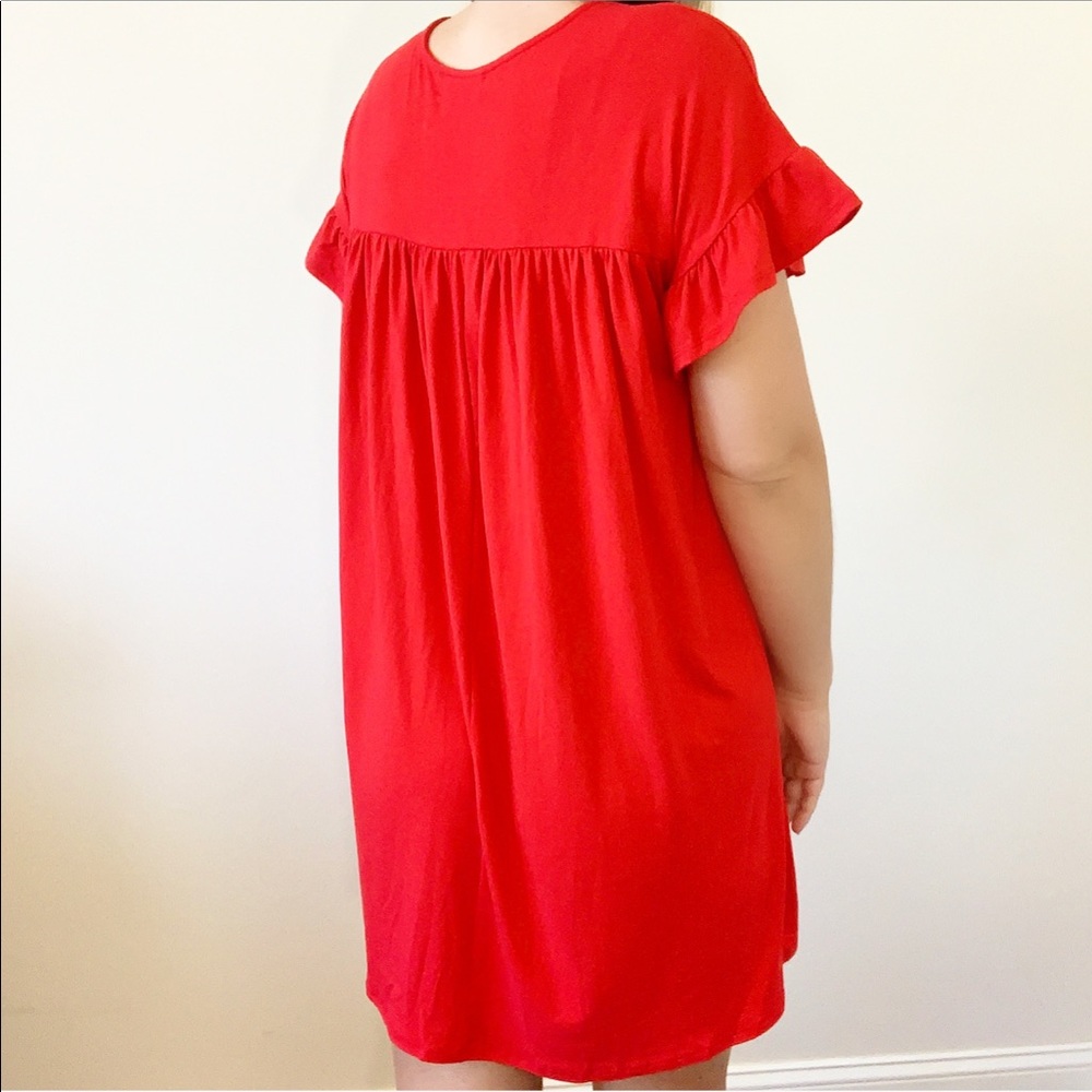 'Top Notch' Ruffle Sleeve V Neck Dress - Picture 5 of 8